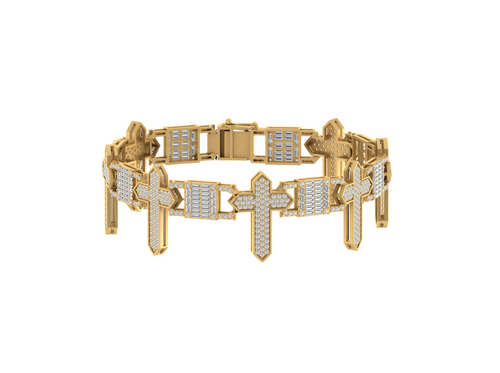 Heavenly Links: Connect with Divinity through Our Artful 14K Cross Bracelet Collection