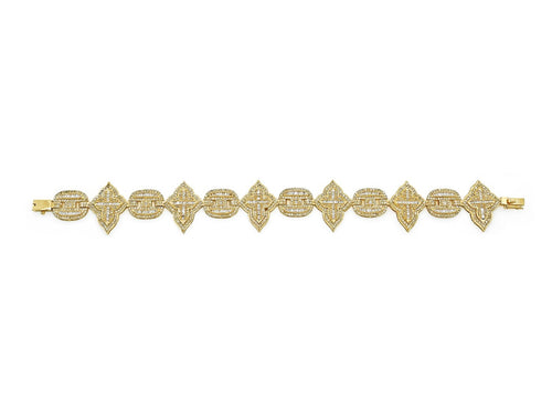 Luxury Redefined: 14K Mined Diamond Cross Cucci Link Bracelet