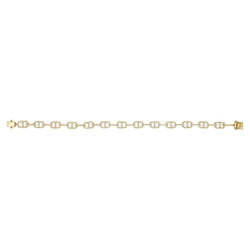 14K White Gold Deco Link Diamond Bracelet | Modern Luxury