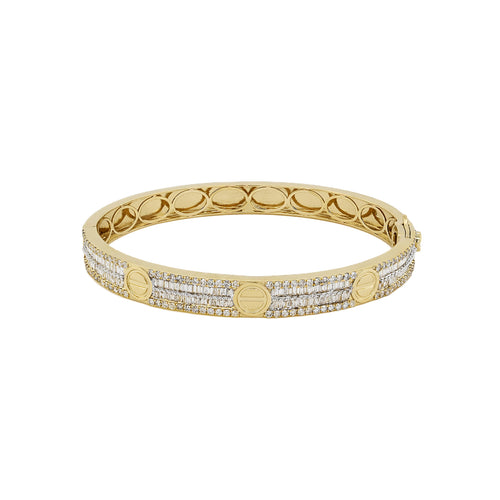 14K Gold Bangle with Diamonds for Her Bold and Timeless Style