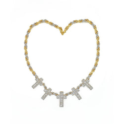 Glamorous Gleam: 14K Gold Women's Cross Chain