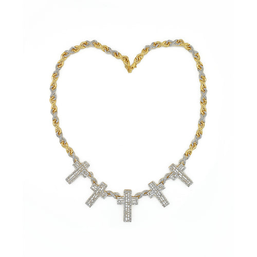 Glamorous Gleam: 14K Gold Women's Cross Chain