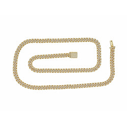 Luxurious 10K & 14K Gold Cuban Chains with Natural Diamonds for Men