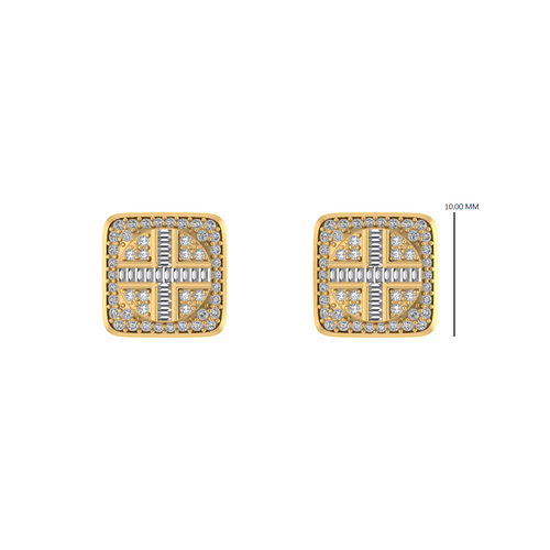 Classic Glamour: Square Stud Earrings in 10K Gold