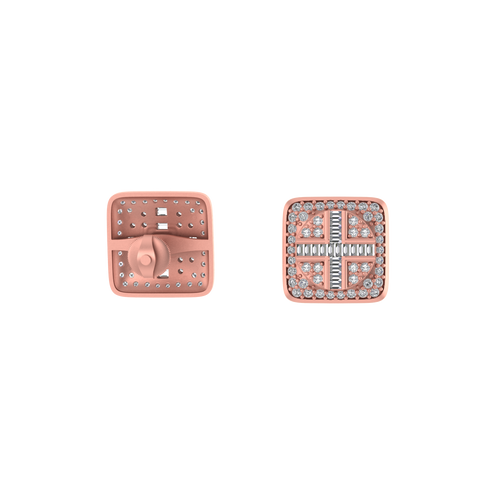 Classic Glamour: Square Stud Earrings in 10K Gold