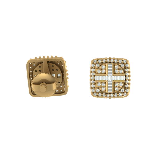 Classic Glamour: Square Stud Earrings in 10K Gold