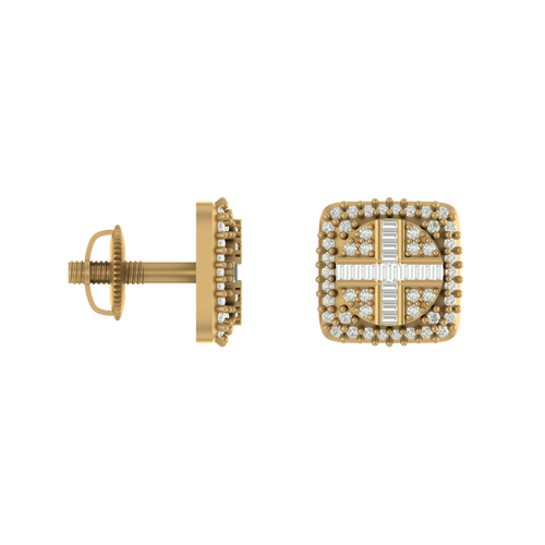 Classic Glamour: Square Stud Earrings in 10K Gold