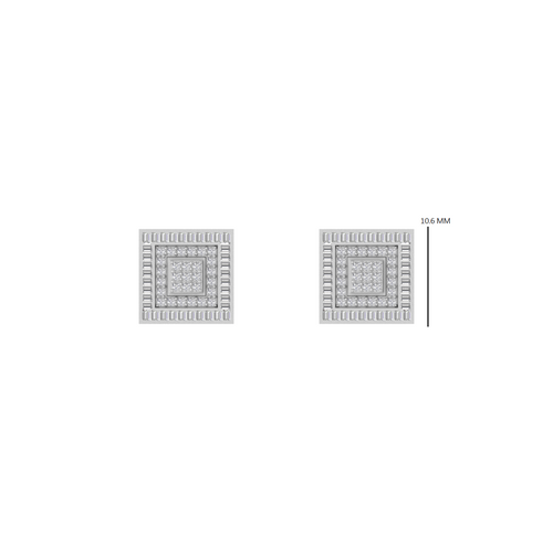 Square Brilliance  10K Gold Stud Earrings