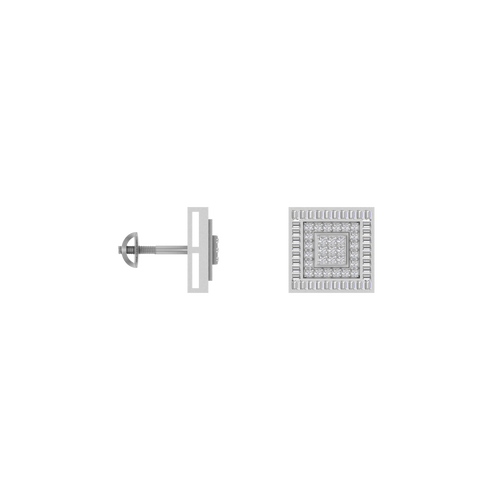 Square Brilliance  10K Gold Stud Earrings