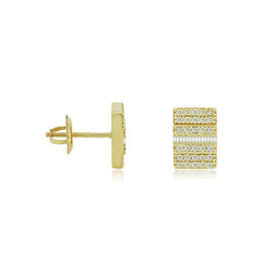 Gleaming Perfection 10K Gold Square Studs for Timeless Beauty