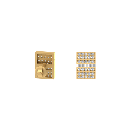 Gleaming Perfection 10K Gold Square Studs for Timeless Beauty