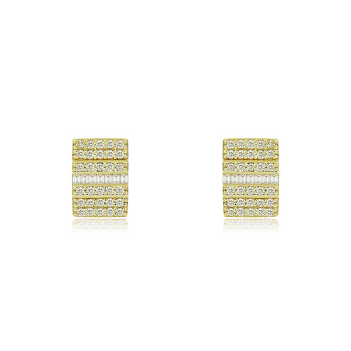 Gleaming Perfection 10K Gold Square Studs for Timeless Beauty