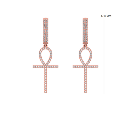 Swinging Serenity: A Dance of Elegance Dangle Cross Earring