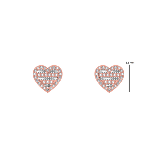 Sculpted Love Baguette Adorned Heart-Shaped Elegance Earrings