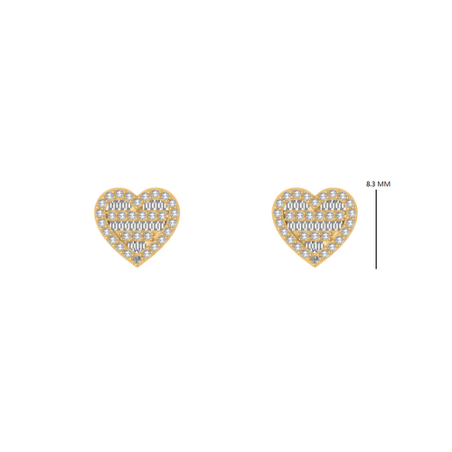 Sculpted Love Baguette Adorned Heart-Shaped Elegance Earrings