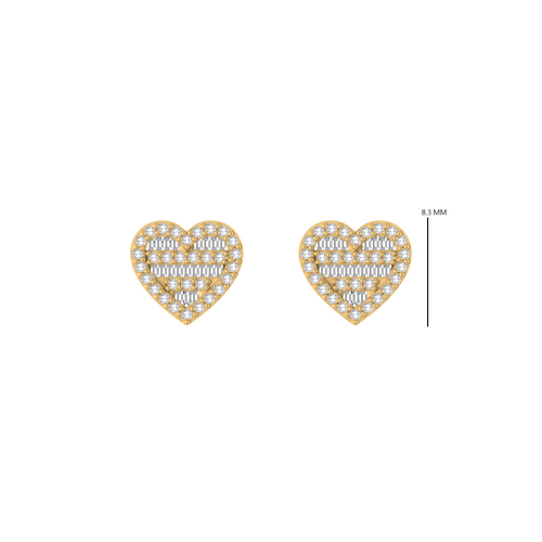 14K Gold Heart-Shaped Earrings