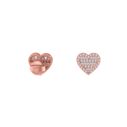 Sculpted Love Baguette Adorned Heart-Shaped Elegance Earrings