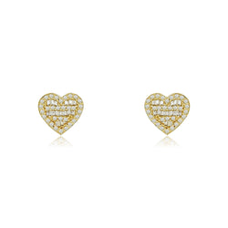 14K Gold Heart-Shaped Earrings