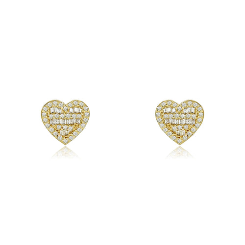 14K Gold Heart-Shaped Earrings