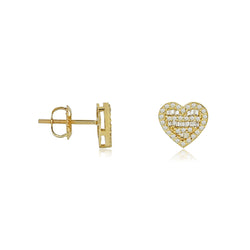 Sculpted Love Baguette Adorned Heart-Shaped Elegance Earrings