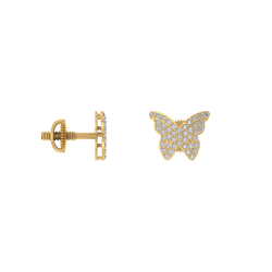 Majestic Flutter 14k Butterfly Symphony Screw back Earring