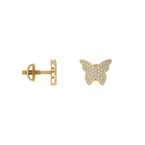 Majestic Flutter 14k Butterfly Symphony Screw back Earring