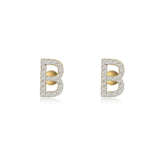 Initial A to z Stud screw back Earrings