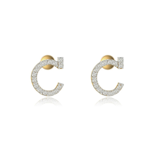 Initial A to z Stud screw back Earrings