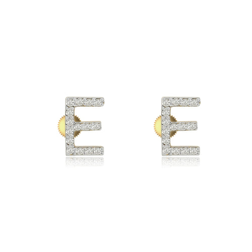 Initial A to z Stud screw back Earrings