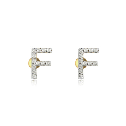 Initial A to z Stud screw back Earrings