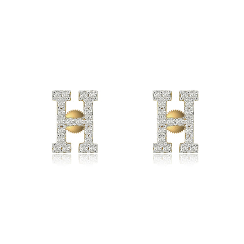 Initial A to z Stud screw back Earrings