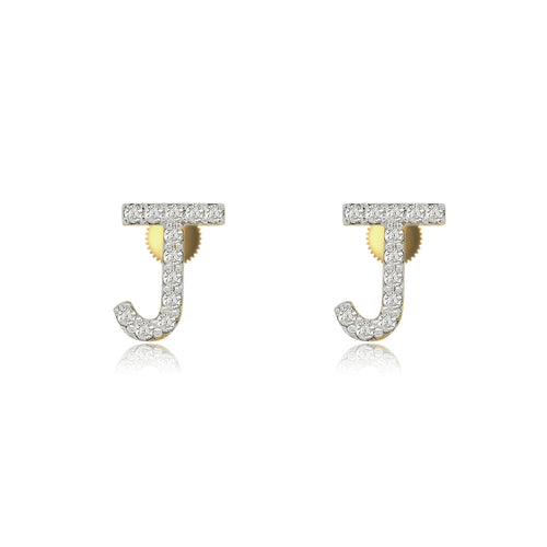 Initial A to z Stud screw back Earrings