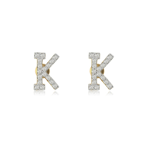 Initial A to z Stud screw back Earrings