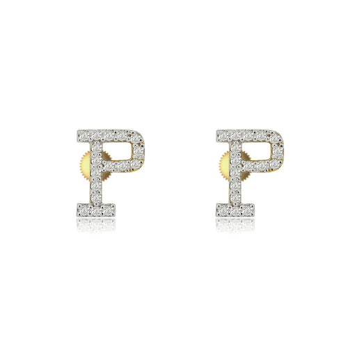 Initial A to z Stud screw back Earrings