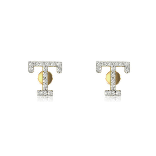 Initial A to z Stud screw back Earrings