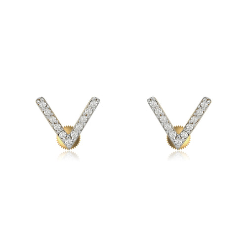 Initial A to z Stud screw back Earrings