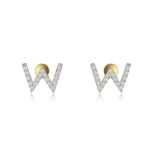 Initial A to z Stud screw back Earrings