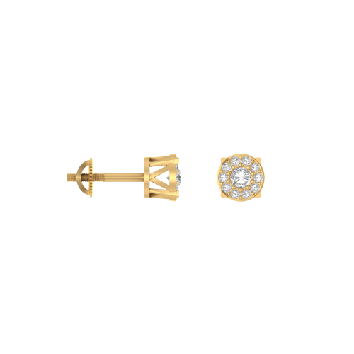 Golden Rounds 14K Gold Round Stud Earrings