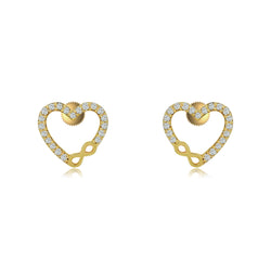 Open Heart for love 14k screw back Studs