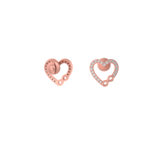 Open Heart for love 14k screw back Studs