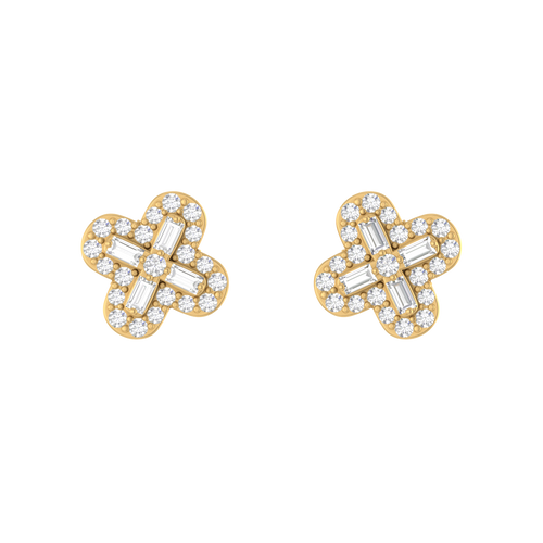 Luminous Luck  14K Gold Clover Earrings