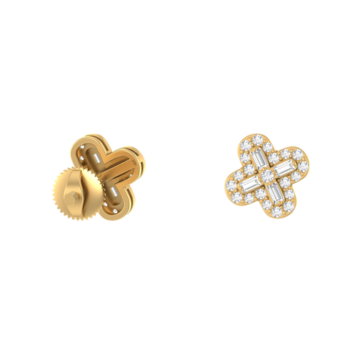 Luminous Luck  14K Gold Clover Earrings