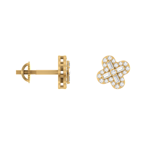 Luminous Luck  14K Gold Clover Earrings