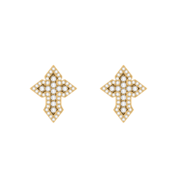 14K Gold Cross Screw back Earring Studs