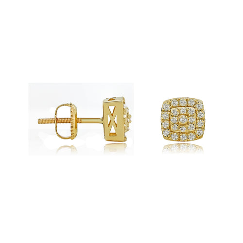 Shining Squares Gold Square Stud Earrings