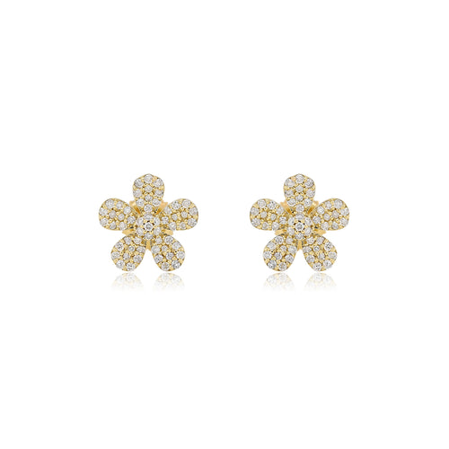 Charming Petal-Shaped Earrings in 14K Gold