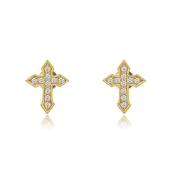 14k screwback Cross Solid Gold earring