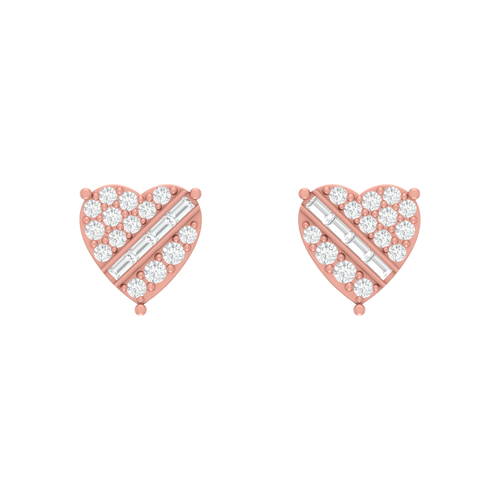 14k Heart Broken heart studs