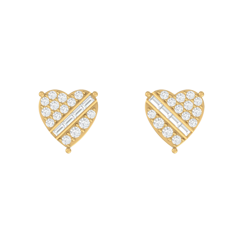 14k Heart Broken heart studs