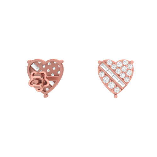 14k Heart Broken heart studs